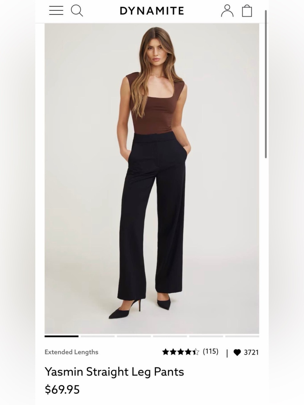 Dynamite Yasmin Straight-Leg Black Pants